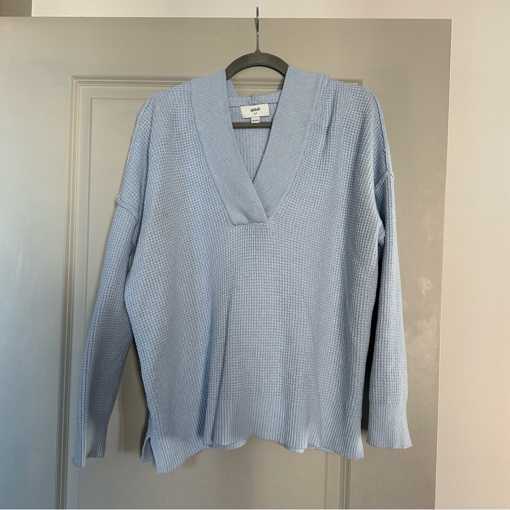 Hooded V-Neck Sweater